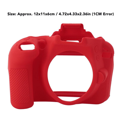 Silicone Camera Case for D3300 D3400 - Red, Lightweight Protective Cover 1