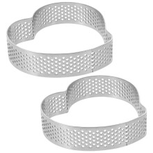 2Pcs Heart Shaped Tart Rings Stainless Steel Mousse Cake Molds