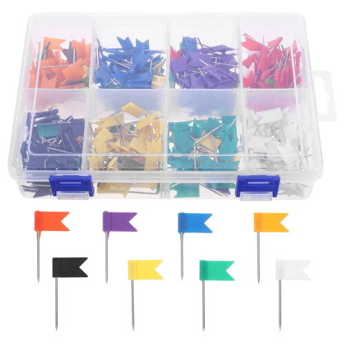 400 Pcs Flag Pins For Map With Colored Heads - Cork Board Tacks
