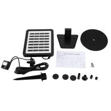 Kit de fonte de água solar para bebedouro de pássaros, elegante bomba de água com painel de vidro e proteção contra bloqueio, bomba de fonte