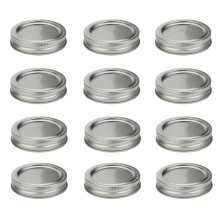 Set aus Deckeln und Ringen für Einmachgläser, auslaufsicher mit luftdichtem Verschluss, lebensmittelechtes Material, BPA-freie Silikondichtungen,