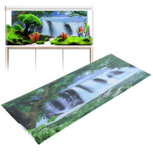 PVC-affisch med akvariebakgrund under träd, vattenfall, 122x50 cm, stänk av naturen