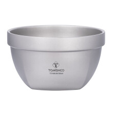 Doppelwandige Titanschüssel 500 ml – Ultraleicht, glatte Oberfläche, ideal für Camping