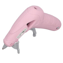 Mini pistola de pegamento termofusible inalámbrica recargable por USB, 2200 mAh, color rosa