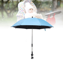 Parasol para cochecito de bebé, 55,5 cm, ajustable, con clip, color azul