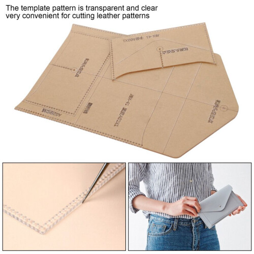 Clear Acrylic Envelope Pattern Stencil for DIY Handcraft Bag Making 24x17cm 2