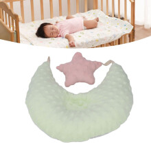 Almohada moldeadora para recién nacidos - Algodón, verde claro, previene la cabeza plana