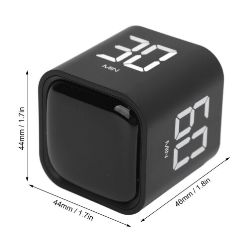 Minuteur de rotation avec durées préréglées, mode vibration, design noir élégant 1