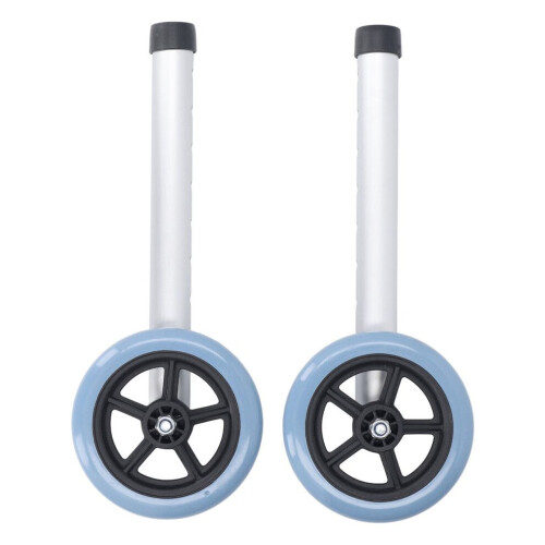 2pcs Stainless Steel Walker Wheels for Elderly & Disabled, 8-Level Adjustable 1