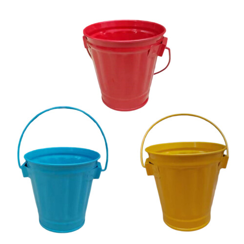 4 Pack Mini Decorative Pails Iron Container With Handles-Blue 2