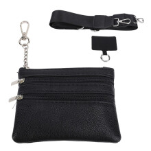 Handtasche mit Handgelenkriemen, PU-Leder, mehrere Fächer
