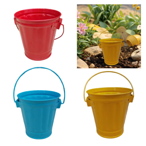 4 Pack Mini Decorative Pails Iron Container With Handles-Blue 1