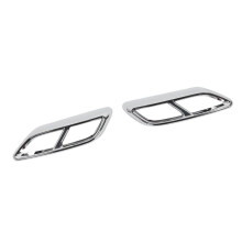 2PCS Silver ABS Exhaust Tail Pipe Cover Fit for A3 8Y 2021+ Rear