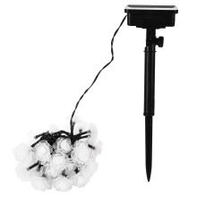 Fairy Lights Rose Shape Solar Powered Waterproof Decorative Party Atmosphere LED String Lights With Built In Rechargeable Battery For Wedding Garden P