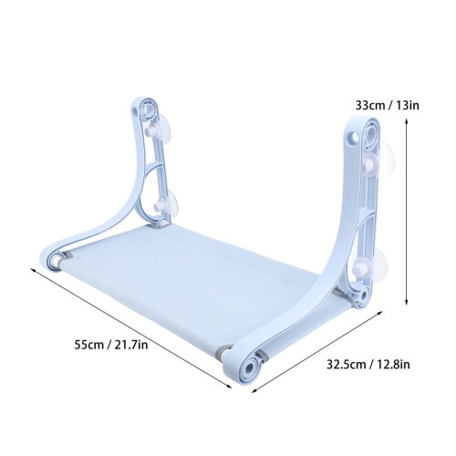 Cordless Cat Window Perch Hammock, 22.5kg Load, Blue, 55x33x32.5cm 1