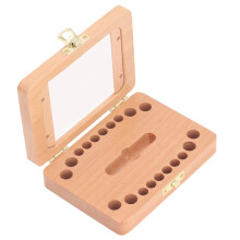 Caja de madera para guardar dientes de leche - Contenedor para cabello fetal para niños y niñas (10