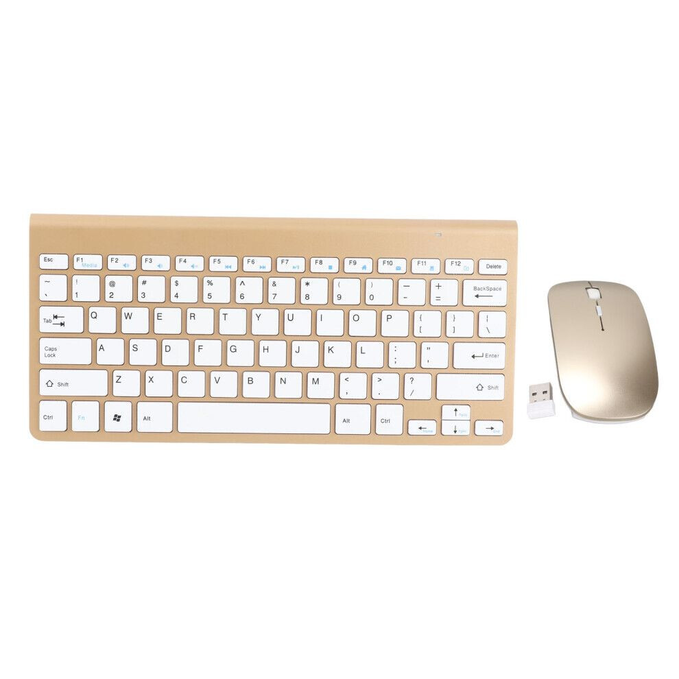 Clavier Et Souris Sans Fil Rétroéclairés - 7 Couleurs Et 2 Modes Lumineux - Pour PC, Tablette, Smartphone - Modèle 030S Avec Adaptateur USB 2,4 GHz