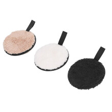 Make-up remover sponsje in 3 kleuren, zacht en pluche, voor gezichtsreiniging en exfoliatie.