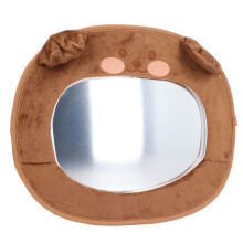 Espejo para coche de bebé con diseño de oso caqui, tela suave, acrílico, 30 x 25,5 cm