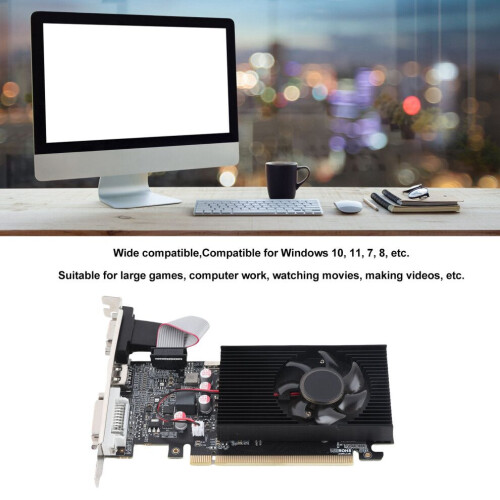GPU da gioco 2 GB DDR3 PCI E 2560x1600 Ventola silenziosa Win 10/11/7/8 2