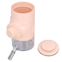 Hängende Wasserflasche für Hundekäfige – 8 x 11,5 x 17 cm, rosa, ABS & Stahl