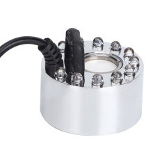 Silver Akvarium Ultraljudsmist Maker 12 LED Vattenfontänlampa