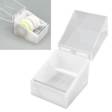 Acrylic Eyelash Tape Dispenser Holder with Flip Cover, 2 Grids, White