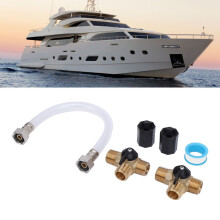 Kit completo di bypass del riscaldatore per camper Tubo flessibile da 12 pollici Valvole NPT da 1/2"