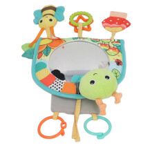 Espejo de coche para bebé con tela suave y funciones sensoriales, 20,3 x 35 cm