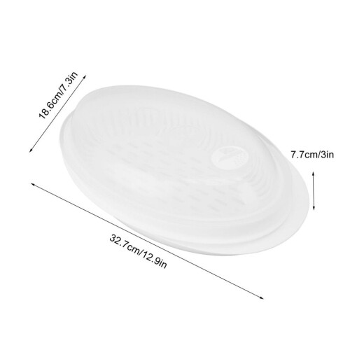 Oval Vegetable Fish Steaming Holder PP Large Capacity Multi-Use Steaming Plate 1