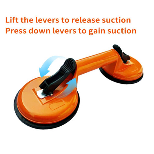 Zware aluminium vacuüm glasheffer, 118 mm, oranje 1