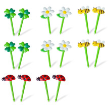 16 pezzi Niedlich Mini Obstspieße, Kinder/Erwachsene Plastik Rutschfeste leicht zu reinigen Dekorative Bento Box Zubehör Blumen Sonnenblume