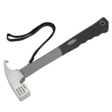 Robuuste campinghamer 30,5 cm, multifunctioneel gereedschap met trekker en koord.