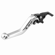 1 Paar CNC-gefräste Aluminium-Doppelscheibenbremshebel für Motorrad- und Rollerumbau, silberfarben