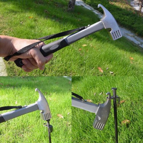 Heavy Duty Camping Hammer 30.5cm Multifunction Tool with Puller & Cord 2