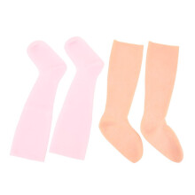 2 paia di calzini idratanti in silicone per piedi secchi e screpolati - Rosa e color pelle
