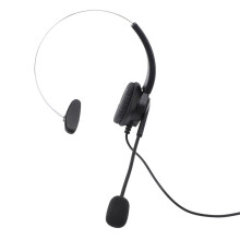 Kabelgebundenes, monophones USB-Headset mit Mikrofon, Schwarz, Lautstärkeregelung