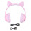 Cuffie stereo HiFi con LED viola Bluetooth 5.0 e orecchie di gatto con microfono 2