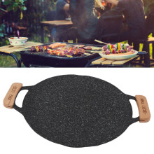 Poêle à griller ronde en aluminium antiadhésif pour barbecue, idéale pour le camping et la cuisine en