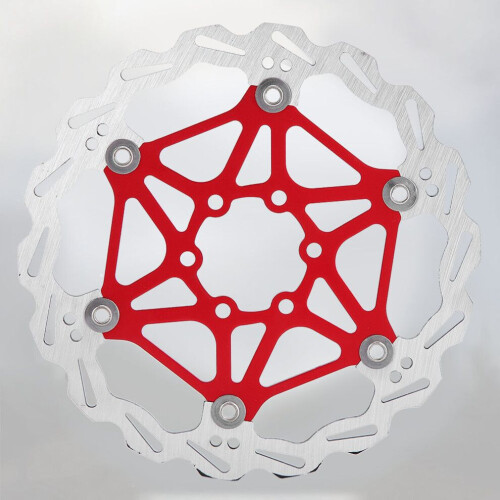 Cycling Accessory: Red Floating Brake Disc