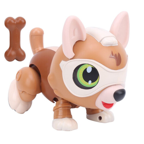 Perro robot con control de voz, multifuncional, con sensor táctil inteligente, modelo de juguete (marrón)