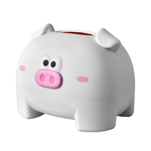 Pig-Shaped Plastic Tissue Storage Box, White, Decorative Napkin Holder 1