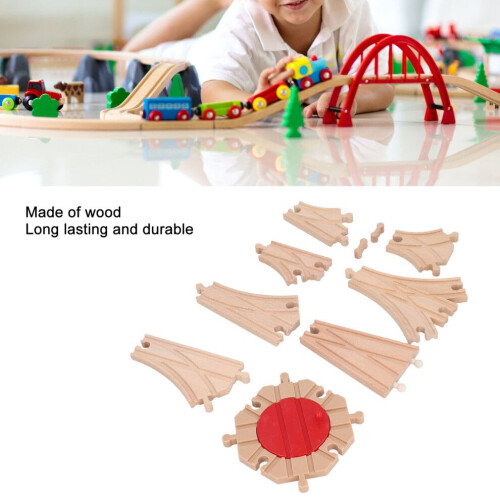 Circuit de train en bois pour tout-petits - 80 pièces à assembler. 2