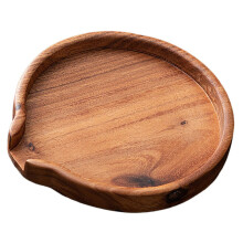 Bandeja de té redonda de madera con apertura en forma de U, plato multifunción para servir, 500 g