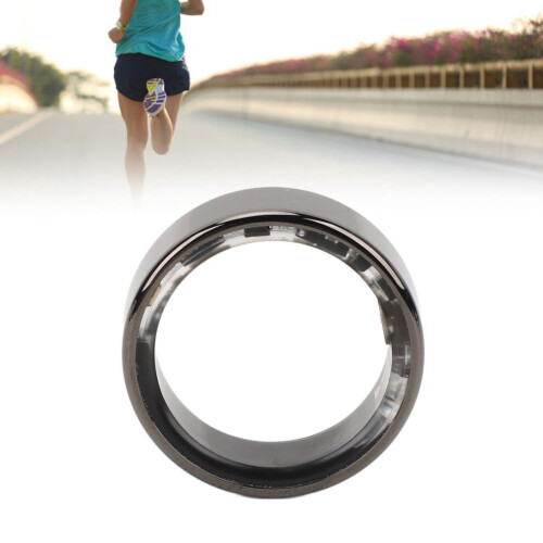 Smart Ring Health Tracker, 7-Day Battery, Waterproof, Size 10 Black