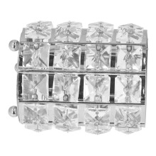 Elegant kristall metall sminkborstehållare 12x8cm silver skönhetsgåva