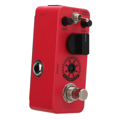 True Bypass Gitarrkompressorpedal, Röd, 1/4 tum, DC 9V