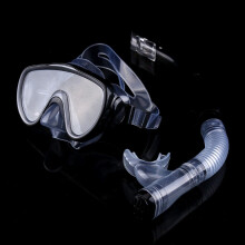 Kit de snorkel profesional de alta calidad con vidrio templado y tubo de buceo (negro)