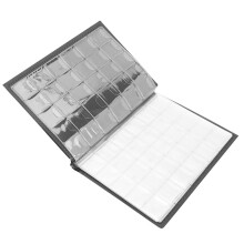 Bruin muntenalbum met 250 vakjes en 10 pagina's, een droom voor verzamelaars.