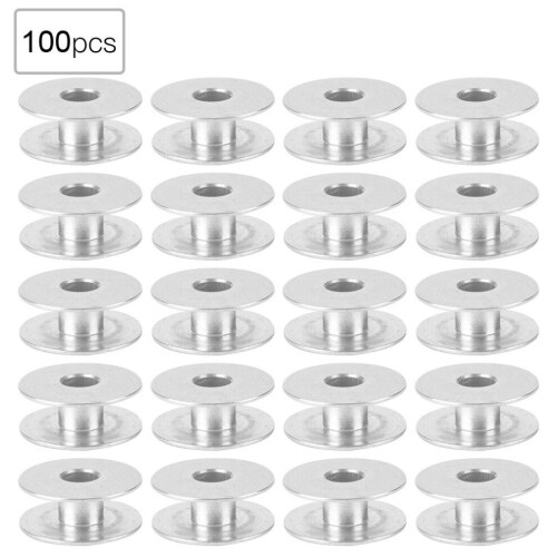 100pcs Aluminum Bobbins Empty Spool for Flat